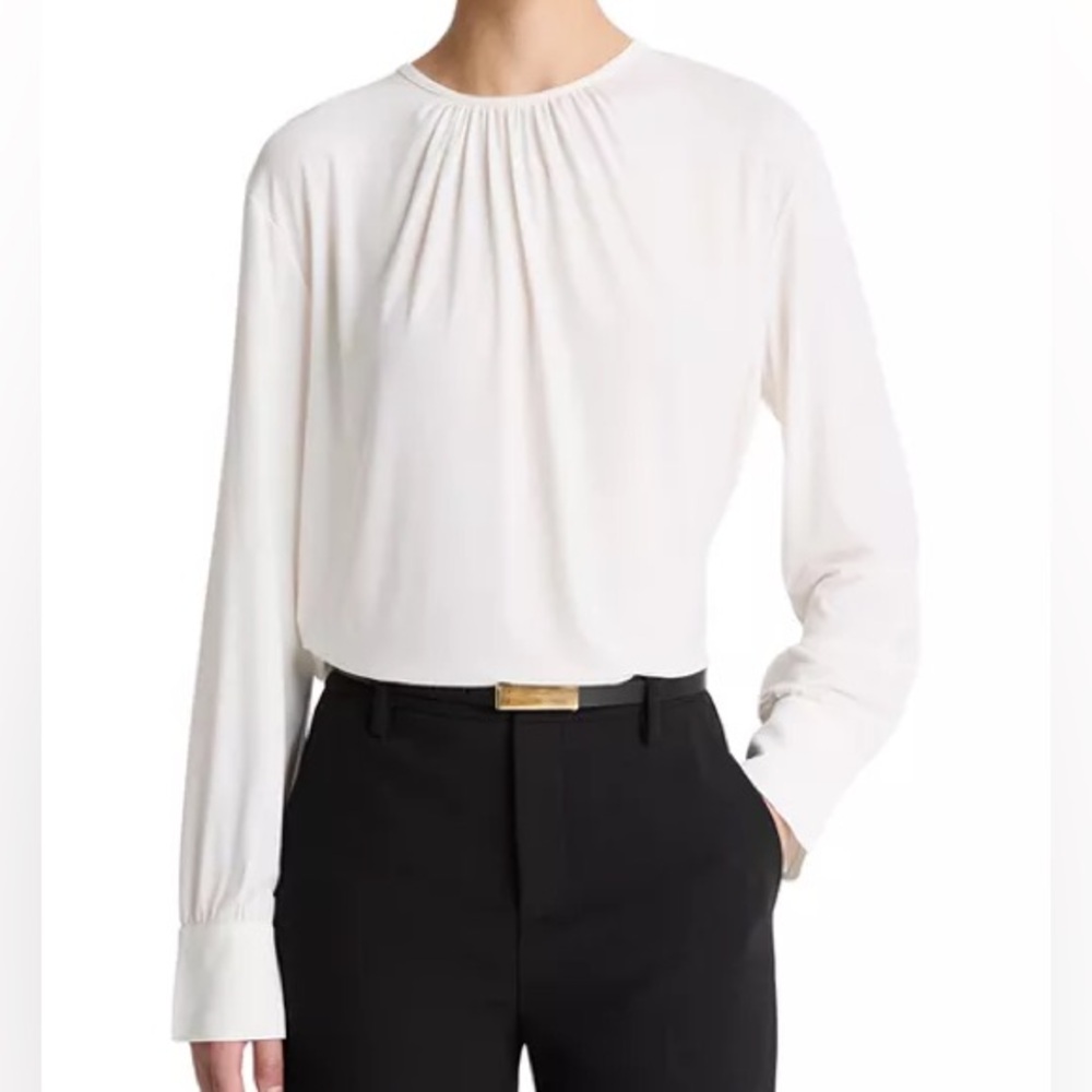 Vince Gathered Top Ivory XS NWI